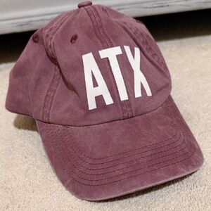 ATX Embroidered Corduroy Baseball Cap - Dusty Maroon